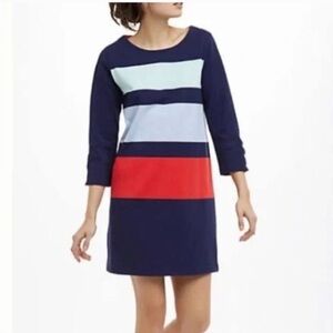 Anthropologie ALLIHOP Women’s Navy Blue Color Block Long Sleeve Shift Dress